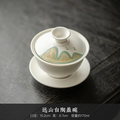 Chinese Tea Tureen Lid Bowl Saucer Handpainted Sancai Gaiwan Tea Set Kung Fu Ceramic Tea Cups Porcelanas Teaware Tea Cups