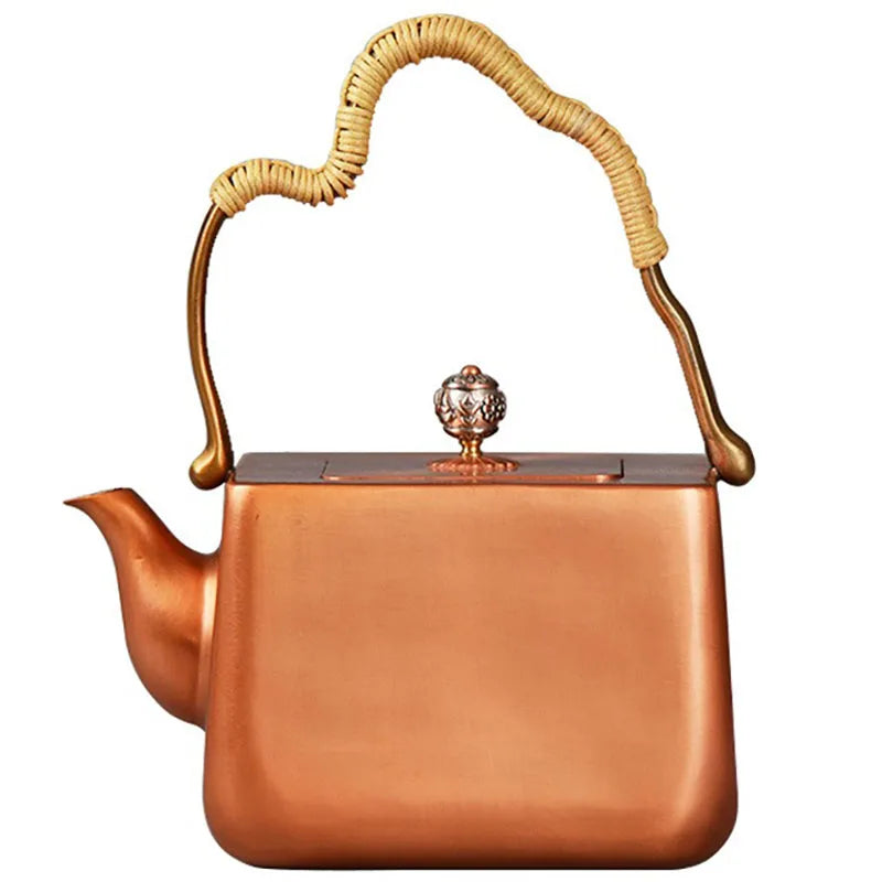 Chinese Teapot Side Handl Pure Handmade Copper Teapot Japanese Hot Kettle Thickened Coffee Pots Boiled Teapot Kongfu Tea Set