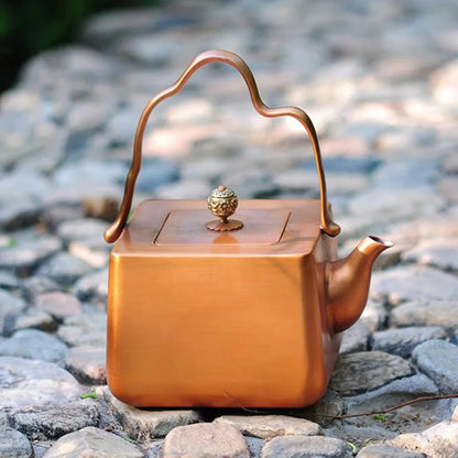 Chinese Teapot Side Handl Pure Handmade Copper Teapot Japanese Hot Kettle Thickened Coffee Pots Boiled Teapot Kongfu Tea Set