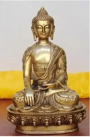 Chinese Tibet Tibetan 15CM-21CM Buddhis shakyamuni bronze buddha statue Bronze wedding copper Decoration real Brass