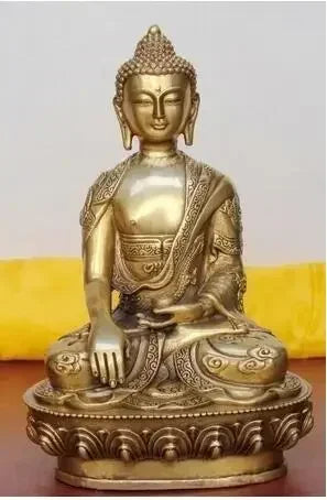 Chinese Tibet Tibetan 15CM-21CM Buddhis shakyamuni bronze buddha statue Bronze wedding copper Decoration real Brass