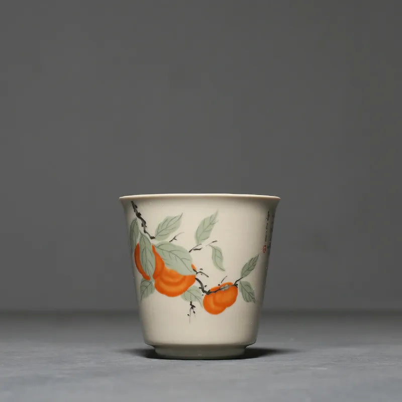 Chinese Traditional Ceramic Teacup Portable Travel Tea Bowl Household Porcelain Tea Set Pu'er Tie Guanyin Handmade Tea Cup 60ml