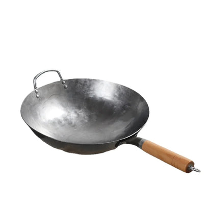 Chinese Traditional Iron Wok Handmade Hammering Large Wok Non-stick Non-coating Best Wok Wrought Iron Gas Cookware