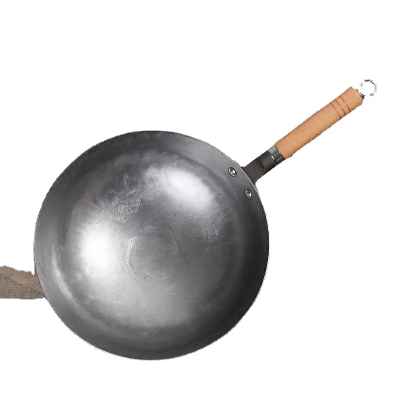 Chinese Traditional Iron Wok Handmade Hammering Large Wok Non-stick Non-coating Best Wok Wrought Iron Gas Cookware