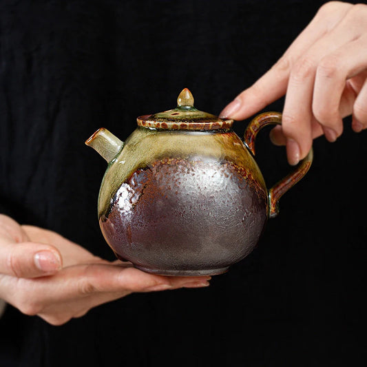 Chinese Traditional Kiln Change Ceramic Teapots Handmade Kettle Travel Portable Filter Tea Pot Household Tea Set Teaware