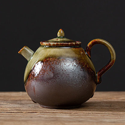 Chinese Traditional Kiln Change Ceramic Teapots Handmade Kettle Travel Portable Filter Tea Pot Household Tea Set Teaware