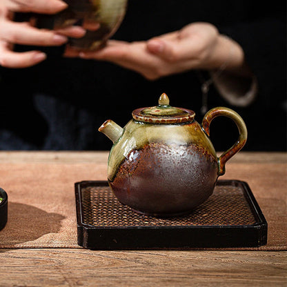 Chinese Traditional Kiln Change Ceramic Teapots Handmade Kettle Travel Portable Filter Tea Pot Household Tea Set Teaware