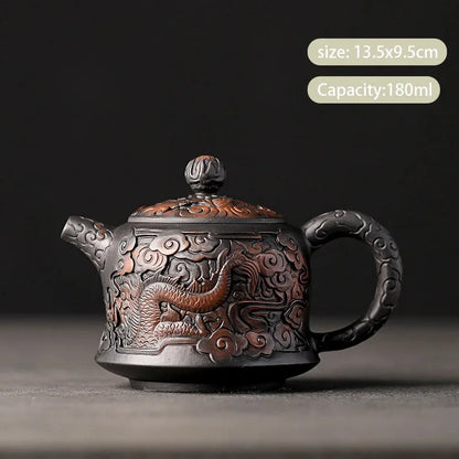 Chinese Traditional Purple Pottery Teapots Famous Artists Handmade Kettle Travel Portable Filter Tea Pot Home Tea Set Teaware
