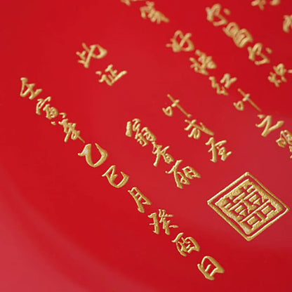 Chinese Traditional Wedding Ceramic Custom Name Decorative Plate Living Room Ornaments Decor For Bride and Groom Souvenir Gift