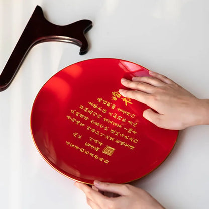 Chinese Traditional Wedding Ceramic Custom Name Decorative Plate Living Room Ornaments Decor For Bride and Groom Souvenir Gift