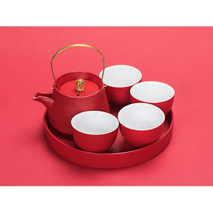 Chinese Traditional Wedding Ceramic Tea Infuser, Teapot Cup Set, Porcelain Teaware, Luxury Gift Supply