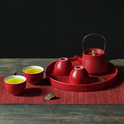 Chinese Traditional Wedding Ceramic Tea Infuser, Teapot Cup Set, Porcelain Teaware, Luxury Gift Supply