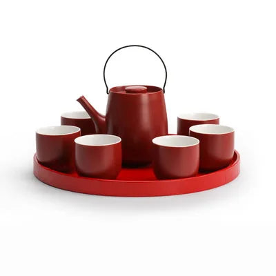 Chinese Traditional Wedding Ceramic Tea Set Teaware Kettle Retro Porcelain Teapot Tea Cup Newlywed Souvenir Gift Party Supplies