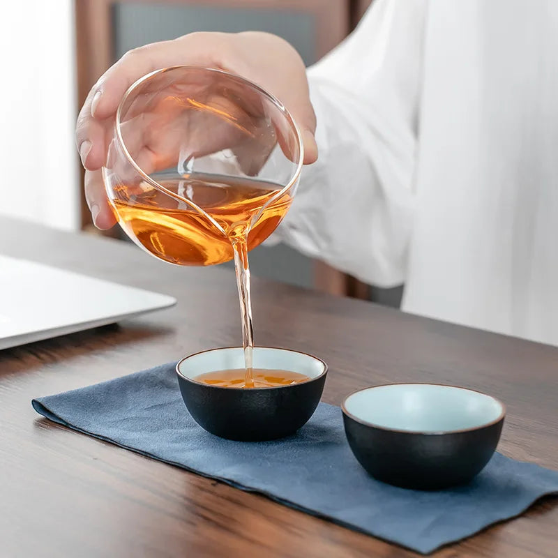 Chinese Travel Portable Ceramic Tea Set Gaiwan with Tea Pot Tea Cups Travel Bag for Office Home Travel Teaware Gift For Friend