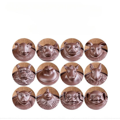 Chinese Twelve Zodiac Portable Travel Tea Set Yixing Purple Clay Teapot Quik Pots Teaware Chinese Drink Teapots NLSLASI