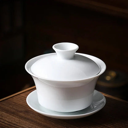 Chinese Vintage Blue and White Porcelain Gaiwan Handmade Ceramic Tea Bowl Teacup Home Teaware Tea Ceremony Personal Cup