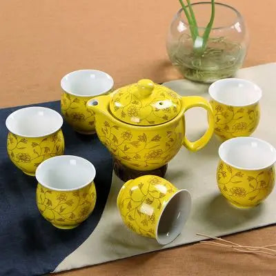 Chinese Wedding Decoration Tea Sets Insulation 6pcs teacup 1pcs teapot. Kung Fu Teaware Sets Wholesale The Highest Sales