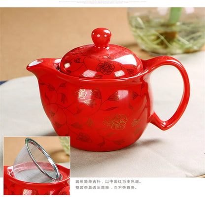 Chinese Wedding Decoration Tea Sets Insulation 6pcs teacup 1pcs teapot. Kung Fu Teaware Sets Wholesale The Highest Sales