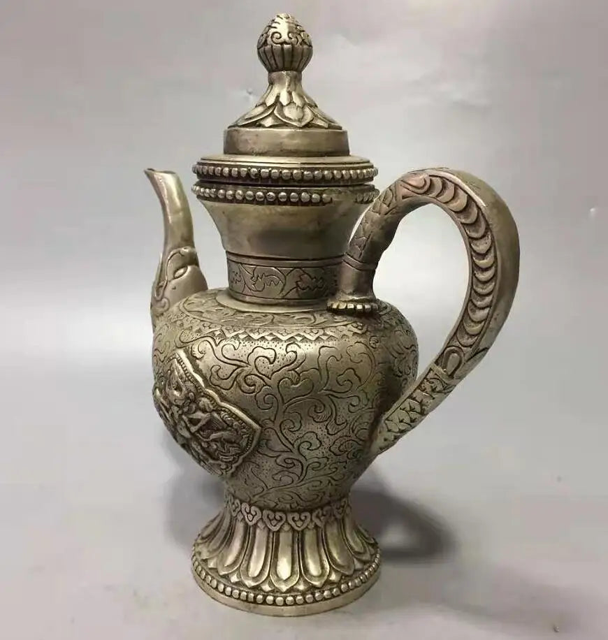 Chinese White copper Dapeng bird teapot crafts statue