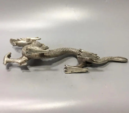 Chinese White copper archaize dragon crafts statue