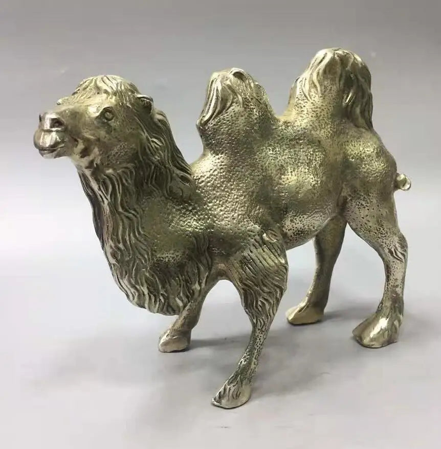 Chinese White copper camel crafts statue