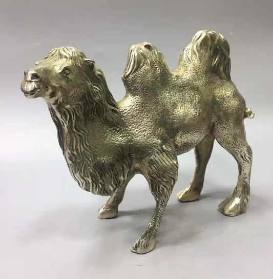 Chinese White copper camel crafts statue