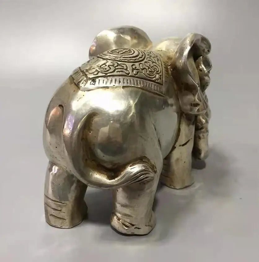Chinese White copper elephant crafts statue