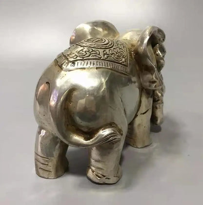 Chinese White copper elephant crafts statue