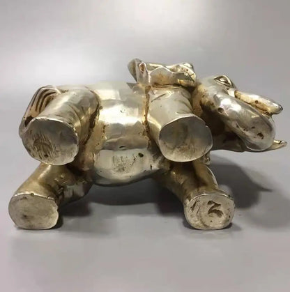 Chinese White copper elephant crafts statue