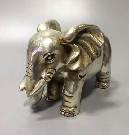 Chinese White copper elephant crafts statue