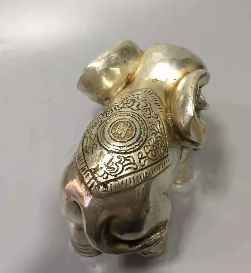 Chinese White copper elephant crafts statue