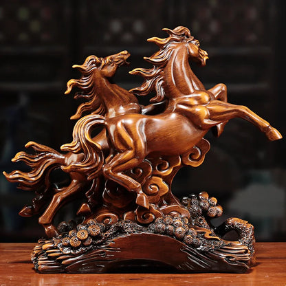 Chinese Wine Cabinet Zodiac Home Crafts Decorations Resin Horse Statue Ornaments Living Room Shop Opening Gifts Office Decor