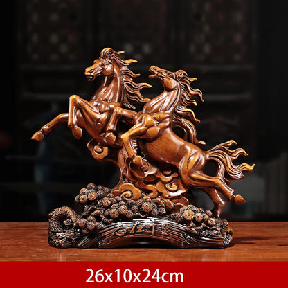 Chinese Wine Cabinet Zodiac Home Crafts Decorations Resin Horse Statue Ornaments Living Room Shop Opening Gifts Office Decor