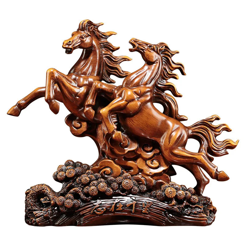 Chinese Wine Cabinet Zodiac Home Crafts Decorations Resin Horse Statue Ornaments Living Room Shop Opening Gifts Office Decor
