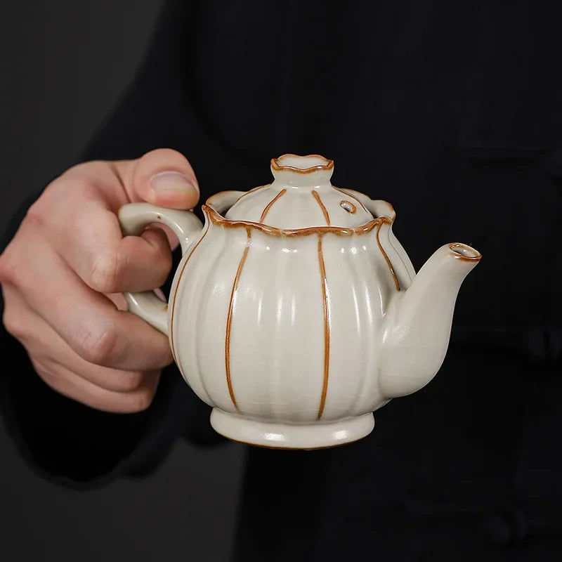 Chinese Xishi Teapot Home Decor Ceramic Teaware Tea Pots Set Crackle Glaze Tea Pot Retro Kung Fu Tea Set