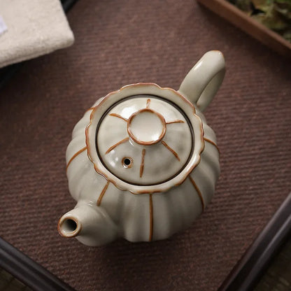Chinese Xishi Teapot Home Decor Ceramic Teaware Tea Pots Set Crackle Glaze Tea Pot Retro Kung Fu Tea Set