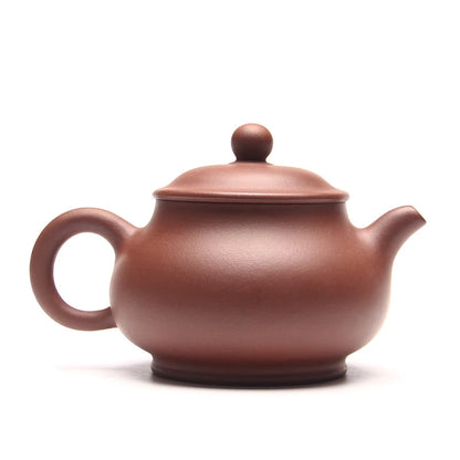 Chinese Yixing Handmade Teapot Pan Pot Qing Cement Teapot, Tea Set, Author Shao Junyao, 290ml