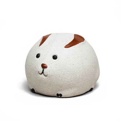 Chinese Yixing Purple Clay Tea Pet Handmade Sculpture Zodiac Rabbit Statue Ornaments Tea Figurine Craft Zisha Tea Set Decoration