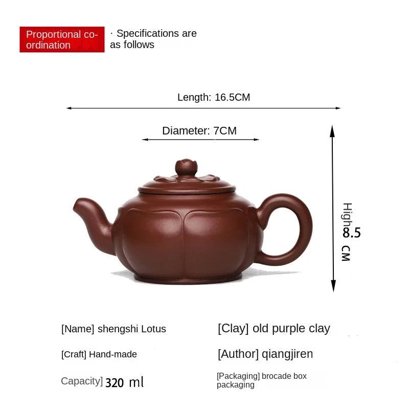 Chinese Yixing Purple Clay Tea Pot Hand-painted Black Mud Tea Pot Tradition Filter Zisha Tea Maker Household Drinkware