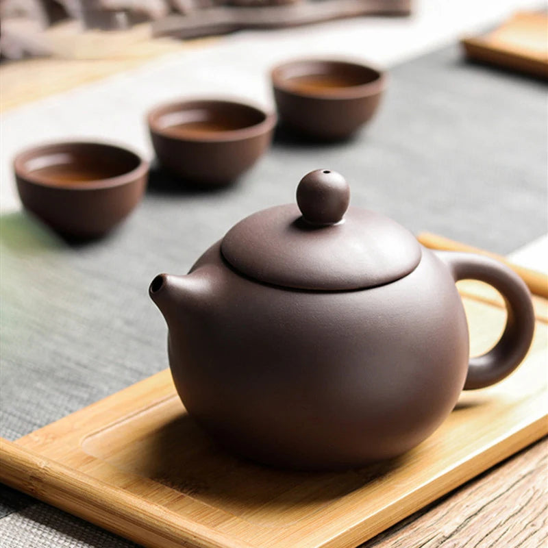 Chinese Yixing Purple Clay Teapot Large-capacity Antique Pot Handmade Xishi Tea Pot Tradition Tea Set Household Drinkware