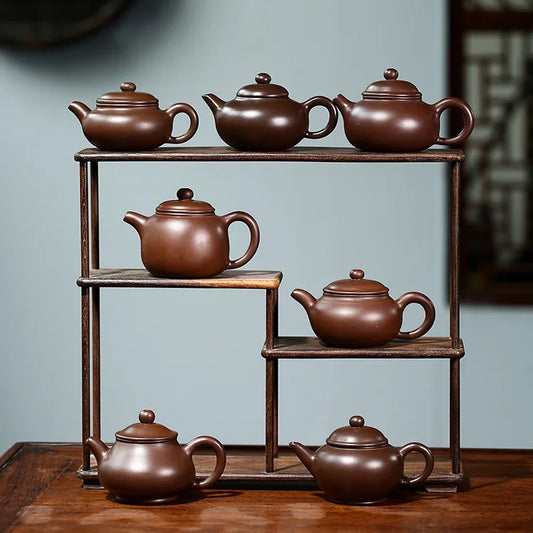 Chinese Yixing Purple Clay Teapot Traditional Ball Hole Filter Tea Infuser Beauty Stone Scoop Kettle Household Zisha Tea Set
