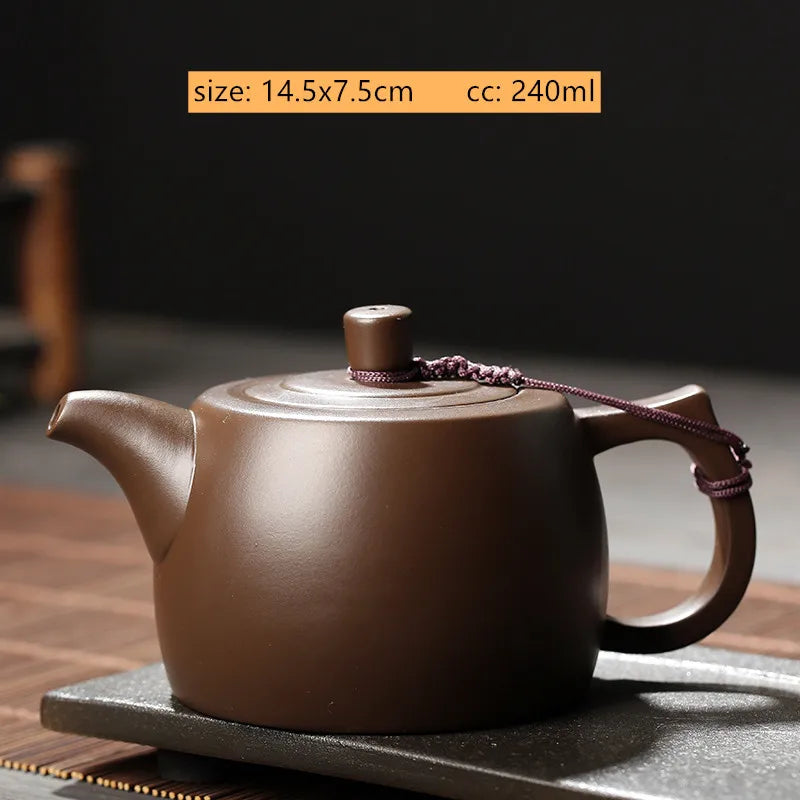 Chinese Yixing Purple Clay Teapot Traditional Ball Hole Filter Tea Infuser Beauty Stone Scoop Kettle Household Zisha Tea Set