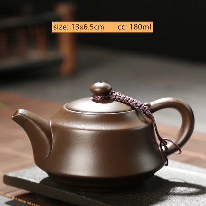 Chinese Yixing Purple Clay Teapot Traditional Ball Hole Filter Tea Infuser Beauty Stone Scoop Kettle Household Zisha Tea Set