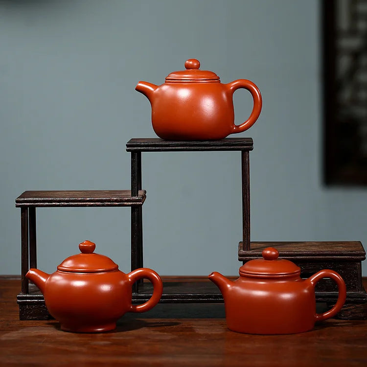 Chinese Yixing Purple Clay Teapot Traditional Ball Hole Filter Tea Infuser Beauty Stone Scoop Kettle Household Zisha Tea Set