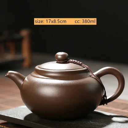 Chinese Yixing Purple Clay Teapot Traditional Ball Hole Filter Tea Infuser Beauty Stone Scoop Kettle Household Zisha Tea Set