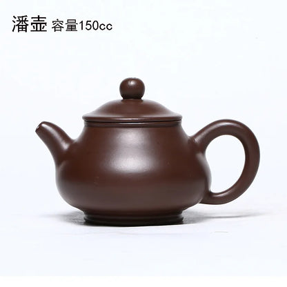 Chinese Yixing Purple Clay Teapot Traditional Ball Hole Filter Tea Infuser Beauty Stone Scoop Kettle Household Zisha Tea Set