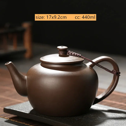 Chinese Yixing Purple Clay Teapot Traditional Ball Hole Filter Tea Infuser Beauty Stone Scoop Kettle Household Zisha Tea Set
