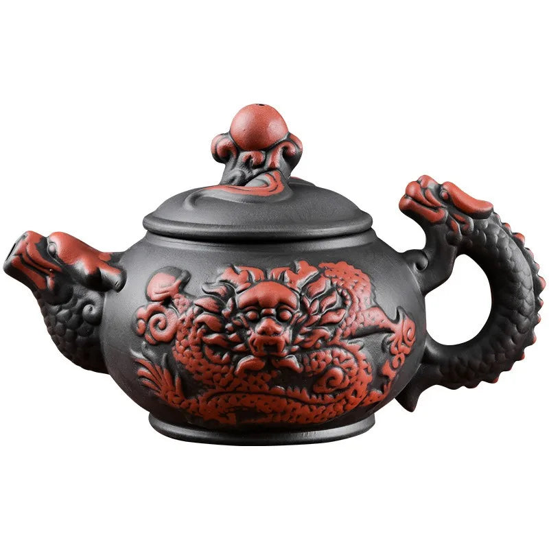 Chinese Yixing Purple Clay Teapot Traditional Dragon Tea Pot Big Capacity Handmade Retro Tea Set Kettle Creative Kung Fu Teapot