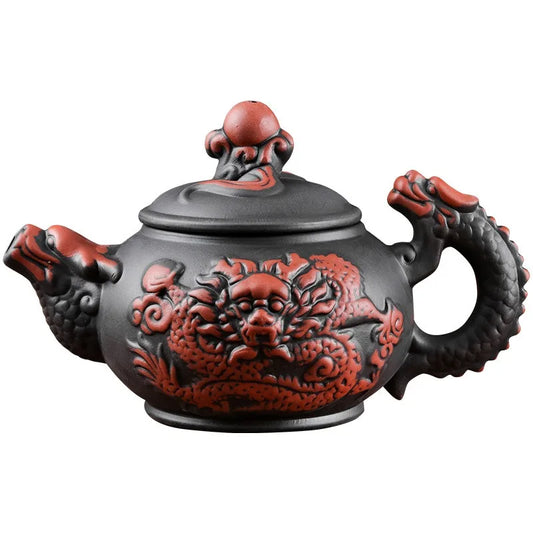 Chinese Yixing Purple Clay Teapot Traditional Dragon Tea Pot Big Capacity Handmade Retro Tea Set Kettle Creative Kung Fu Teapot