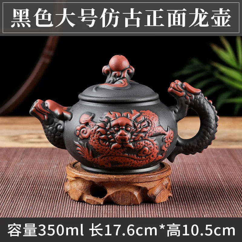 Chinese Yixing Purple Clay Teapot Traditional Dragon Tea Pot Big Capacity Handmade Retro Tea Set Kettle Creative Kung Fu Teapot